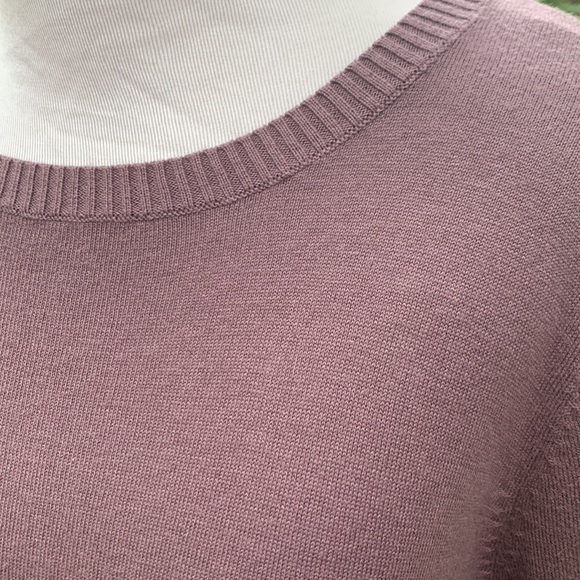 LOGO Lori Goldstein Brown High Low Tunic Sweater with Lace Detail - Picture 4 of 8